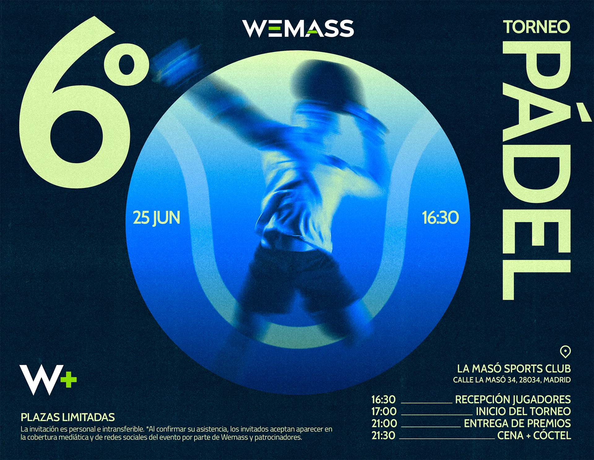 Invitacion sext torneo de padel Wemass